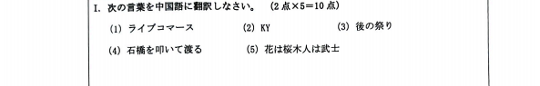 2022年暨南大學日語翻譯基礎(chǔ)考研真題試卷1